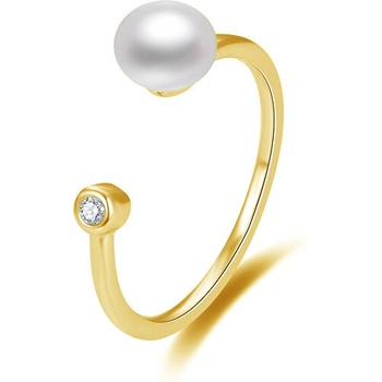 Beneto pozlacený prsten s pravou sladkovodní perlou AGG467 G