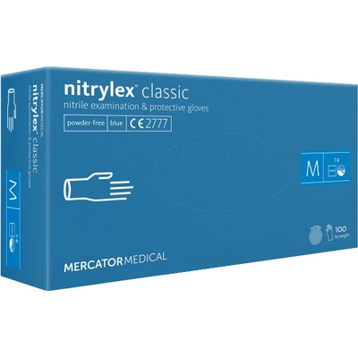 Mercator Medical Nitrylex Classic Blue Nitrilové rukavice modré 100 ks