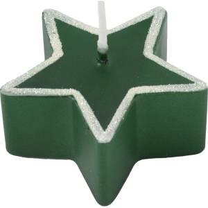 Unipar Комплект от 4 зелени свещи , време на горене 4 часа Star - Unipar (Star Green Star 60x30)