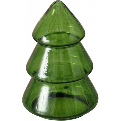 Boltze Home Vánoční stromeček TOVLA, figurka z průhledného skla, 9,5 cm, zelená barva