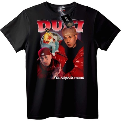 NOONEBRAND Тениска DUNI с икона фраза - M, Black