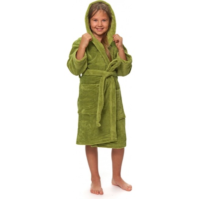 Interkontakt Dětský župan s kapucí Olive Green