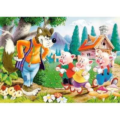 Castorland - Puzzle Three pigs with wolves - 40 - 99 piese
