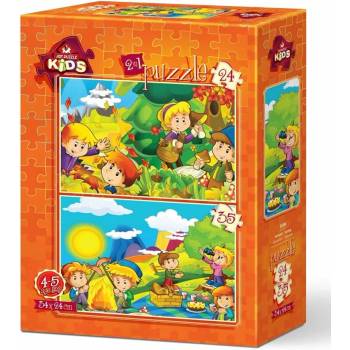 Image 1 of Art Puzzle Пъзел Art Puzzle Пролет - Есен, 2 в 1, 59 части