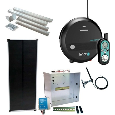 VNT electronics s.r.o. Premium sada solární ohradník - Kompletní přenosná schránka + 7J RF chytrý zdroj, panel 100 W