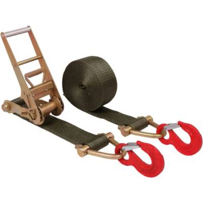 Upínací popruh s háky dvoudílný KHAKI 10 t 75 mm , 8 m