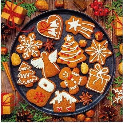 TaT Obrúsky Gingerbread icing decorated 33x33cm
