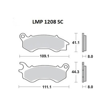 Brzdové destičky AP racing Scooter LMP1208 SC pro HONDA NSC 50 (10-19), NSC 110 (10-12), SVC 110 Lead (10-12), PCX 125 (09-19), PCX 150 (12-18)