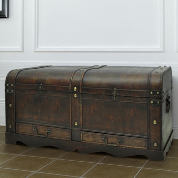 vidaXL 60797 Dřevěný velký vintage kufr / servírovací stolek hnědý