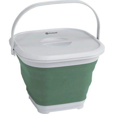Outwell Skladací kôš Collaps Bucket Square tmavozelená