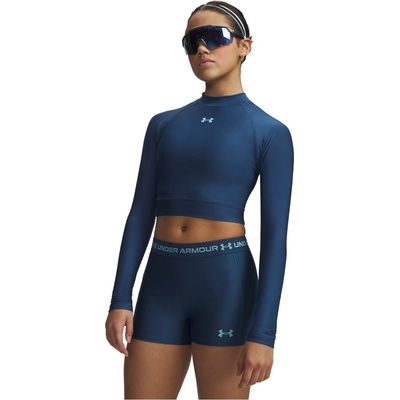 Under Armour Дамска фланелка с дълъг ръкав Under Armour Womens HeatGear® Long Sleeve Performance Gym Top - Wham Blue