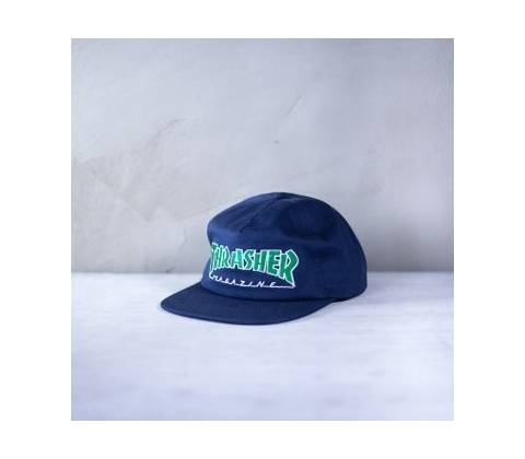 THRASHER OUTLINED SNAPBACK HAT \ Navy