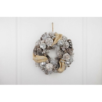 Veniec MagicHome Vianoce krémový 33 x 9 cm