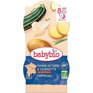 Babybio Био меню Babybio Лека нощ - Тиквички, картофи и пармезан, 8 м+, 2 х 200 g (3288131520889) - ozone