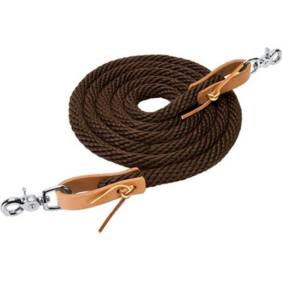 Weaver Provazové otěže Leather Scissor Snap hnědá – Zbozi.Blesk.cz