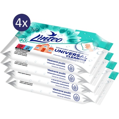 LINTEO Vlhčené obrúsky univerzálne 4 × 40 ks