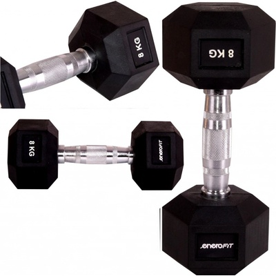 Enero Potiahnuté činky/pogumované pevné 1x 8 kg