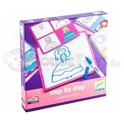 DJECO - Творчески комплект нарисувай стъпка по стъпка - За момичета (DJ08320)