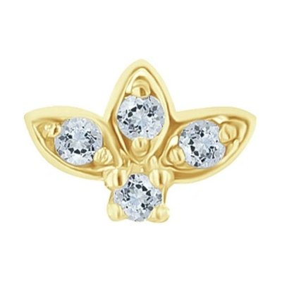 Eppi Zlatá piercing náušnica s nebesky modrými topásmi Ciera E46049