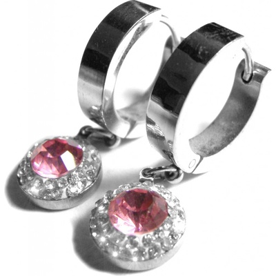 Steel Jewelry náušnice růžové z chirurgické oceli NS151213