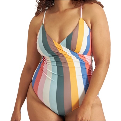 DEDICATED Дамски бански костюм DEDICATED Women's Wrap Swimsuit Klinte Swimsuit - Stripes Multi Color (150-1515-1112)