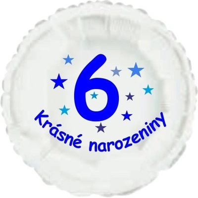 Balonky.cz Krásné 6. narozeniny fóliový balónek kruh pro kluky