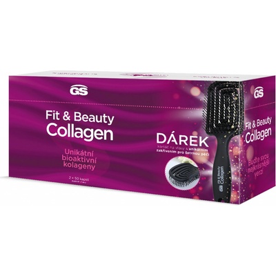 GS Fit & beauty collagen DUOPACK 50 + 50 kapsúl + kefa na vlasy