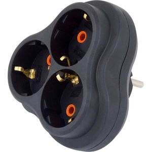 NILSON Трипосочен разклонител Nilson, 3 гнезда, 16А 250V Черен Нилсон, IP20 (40220101)