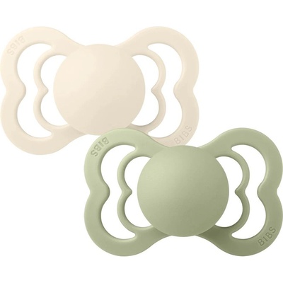 BIBS Силиконови залъгалки Bibs - Supreme, Ivory-Sage, 0-6 м, 2 броя (160346)