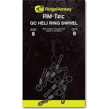 RidgeMonkey Obratlík RM-Tec Quick Change Heli Ring Swivel veľ.8 8 ks