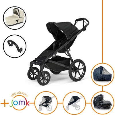 Thule Set 7v1 Urban Glide 4-wheel Black 2024 + madlo + vanička Soft beige + JOMK príslušenstvo