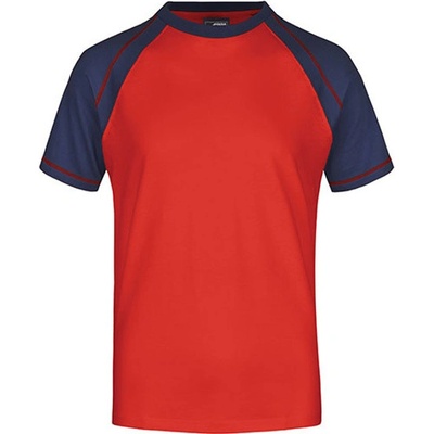 James&Nicholson pánske tričko JN010 red navy