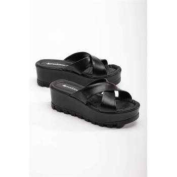 Moda Trend Дамски чехли с цяла подметка - Черни #370725 (370725_Черно)