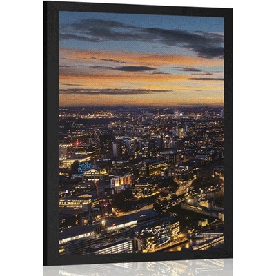 Plakát letecký pohled na Londýn - 60x90 black