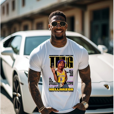 Hoodstyle Тениска 2Pac HellrazorPR0003 - Бял, размер 2XL