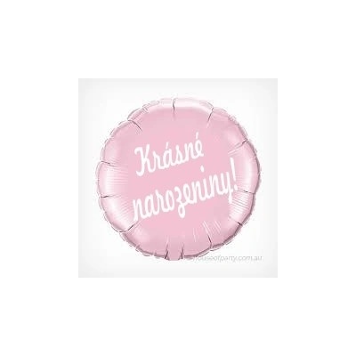 Fóliový balónek kruh světle růžový Krásné narozeniny!