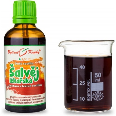 Bylinné kapky Šalvia lekárska kvapky Duša rastlín tinktúra 50 ml