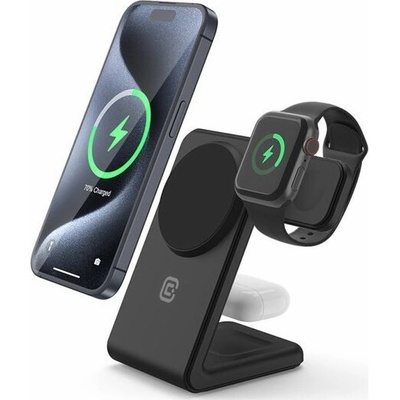 Bezdrátová nabíječka Crong Charger 3 v 1 s MagSafe pro iPhone, Apple Watch a AirPods – Zboží Živě