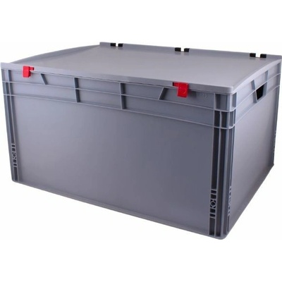 Tavobal 400340 Euro přepravka s víkem 800 x 600 x 420 mm, šedá