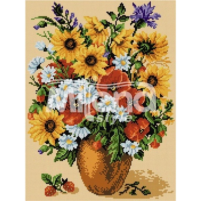 Milena Style Букет полски цветя - гоблен с щампа без конци