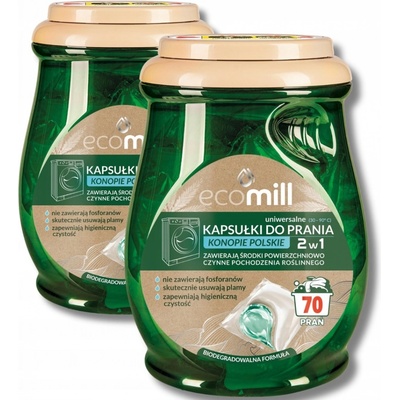 Ecomill pracie kapsuly Konopa Poľské 2 x 70 PD