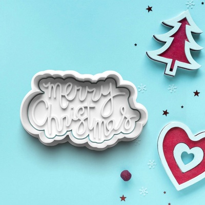 Vianočné - Vykrajovátko s pečiatkou Merry Christmas