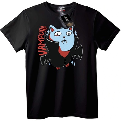 NOONEBRAND Тениска Вампир Котка - 2XL, Black