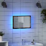 vidaXL LED огледало за баня, опушен дъб, 60x8, 5x38 см, инженерно дърво (834927)