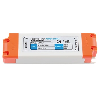 Image 1 of ULTRALUX ТРАНСФОРМАТОР ЗА led ЛЕНТА ip20 12v dc 24w (znp1224)