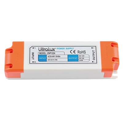 ULTRALUX ТРАНСФОРМАТОР ЗА led ЛЕНТА ip20 12v dc 24w (znp1224)