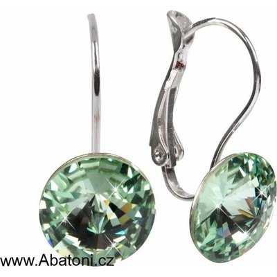 Swarovski Elements Rivoli stříbrné visací zelené kulaté 31106.3 Chrysolite zelená světlá mátová