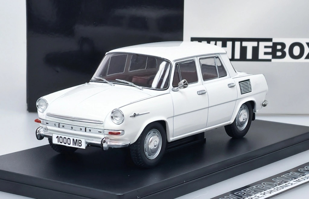Modello Skoda 1000 MB 1968 Scala 1:24 | WhiteBox Rosso | Auto In Metallo E Plastica