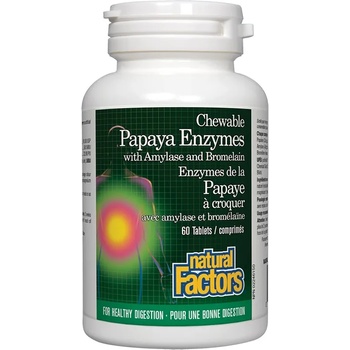 Natural Factors Papaya Enzymes with Amylase and Bromelain, 60 таблетки, Natural Factors (1748 NF)