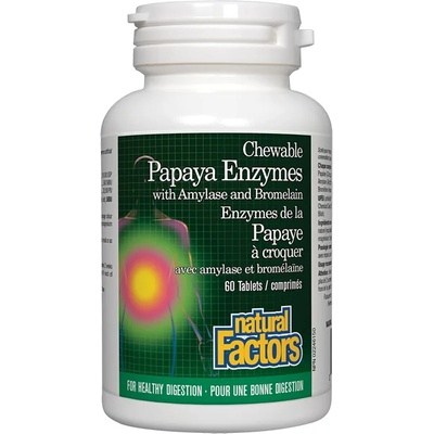 Natural Factors Papaya Enzymes with Amylase and Bromelain, 60 таблетки, Natural Factors (1748 NF)